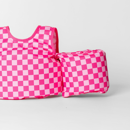 Bouée gilet enfant Carreaux roses (11-23 kg)