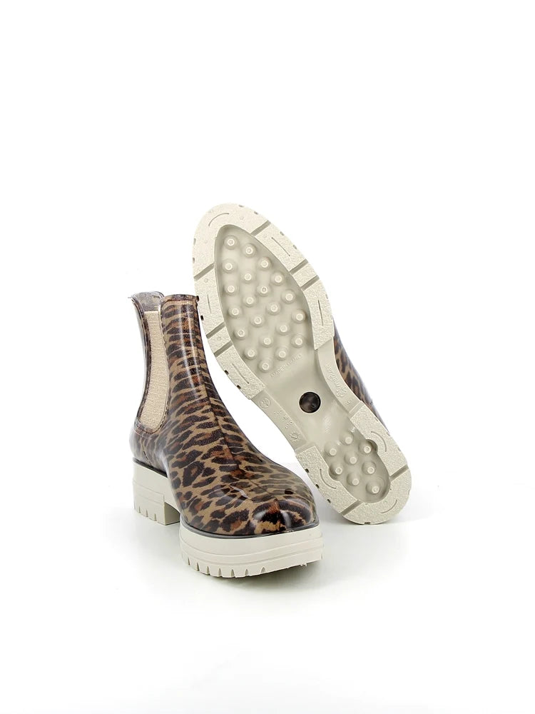 Bottines de pluie - Crème Léopard