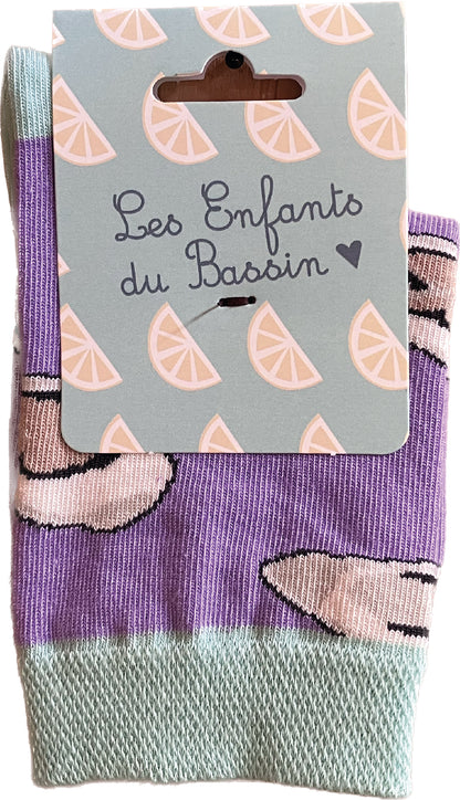 Chaussettes Huîtres - Menthe/Mauve
