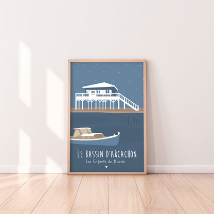 affiche bassin d'arcachon pinasse