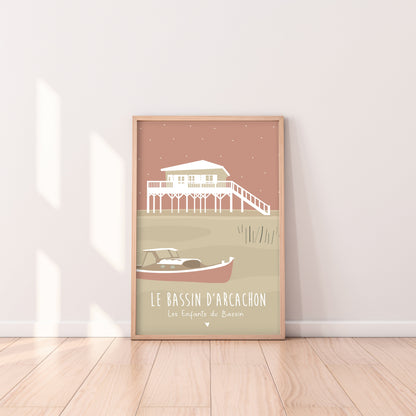 affiche bassin d'arcachon pinasse