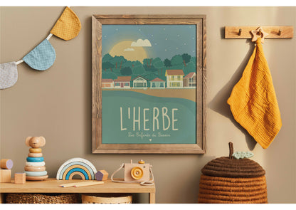 affiche village de l'herbe cap ferret arcachion